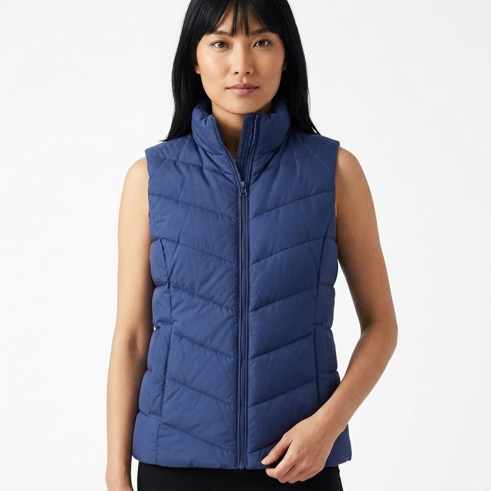 LANDS' END Down Blue Lightweight Puffer Jacket Women Size M